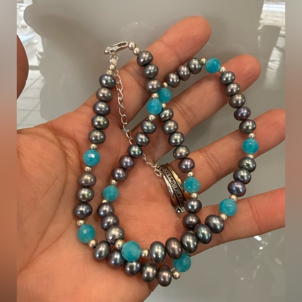 Elegant Peacock & Amazonite Necklace